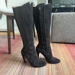 Alaia Black Suede Heeled Boots